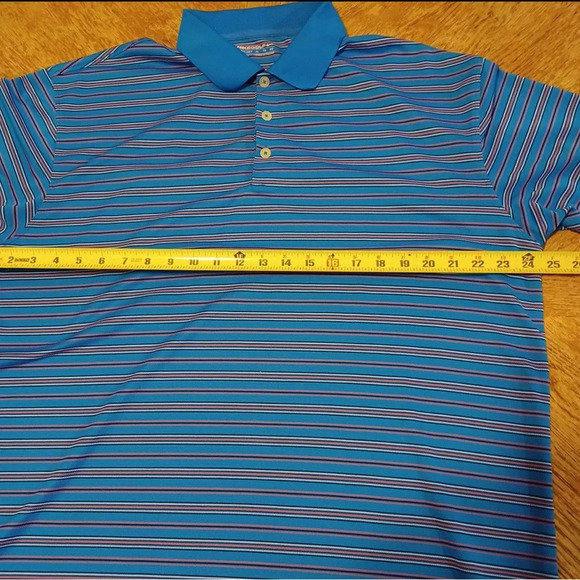 Nike Golf Men's Extra Large Blue Striped Dri-Fit Polo Shirt. - Picture 7 of 7